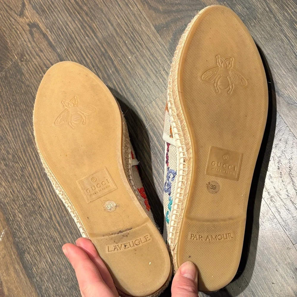 Gucci l’aveugle par amour Beige and Multicolor rainbow 39  Espadrilles Spain 9 - Picture 9 of 12